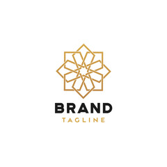 Obraz na płótnie Canvas Luxury Geometric Moroccan Islamic Mosaic Zellige Logo Icon Design Symbol Template Flat Style Vector