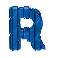 Blue symbol in a frame. letter r