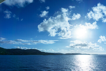 St Thomas, USVI 04152019 Aboard the Royal Princess cruise ship as it enters the harbor at Charlotte Amalie