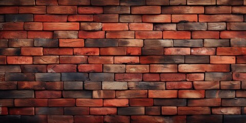 Obraz premium Red Brick Wall Texture Background Generative AI