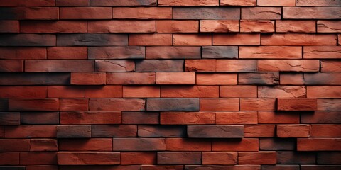 Red Brick Wall With Uniformly Arranged Bricks Generative AI
