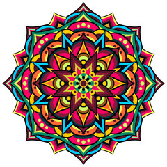 Mandala wit different colors ethnic ornament	
