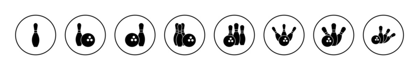 Bowling icon vector. bowling ball and pin sign and symbol.