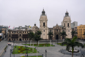 Obraz premium cathedral of notre dame de city Centro Histórico de Lima Perú