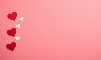 hearts on a pink background