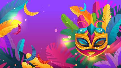 Fototapeta na wymiar colorful masks brazilian festival holiday celebration greeting invitation postcard culture and tradition carnival party concept