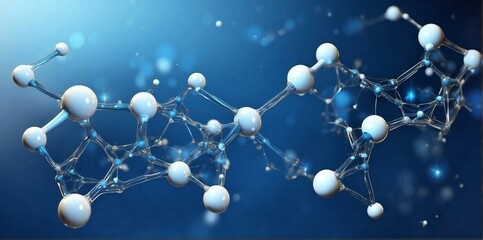 abstract connection molecule, and it's a transparent hydrogen molecule that glows blue