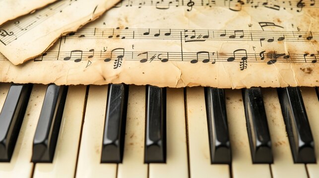 Melodic Elegance: Piano Keys and Music Notes. Generative ai