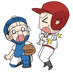 野球のデッドボールのイラスト・男子