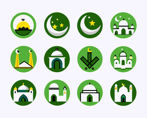 flat icon set ied al fitr