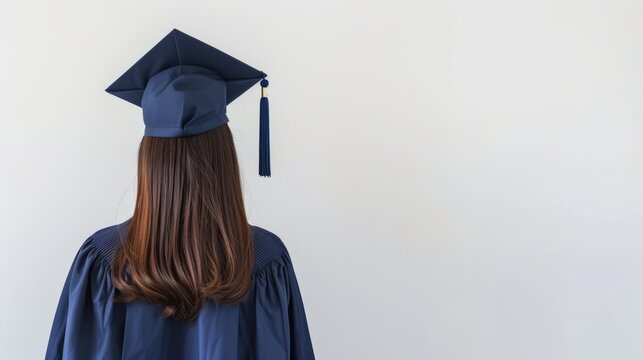 The back of the bachelor's gown on a minimalist white background