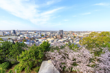 大府市、桃山公園の展望台からの眺め（名古屋方面）