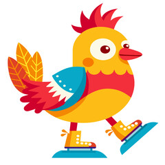 rooster with a sign