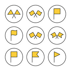 Flag icon set vector. Gps location pin map. Location marker symbol.