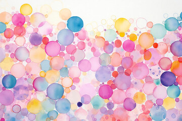 Cute and colorful background material painted with watercolors, Generative AI