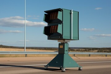 Freestanding radar speed control device. Generative AI