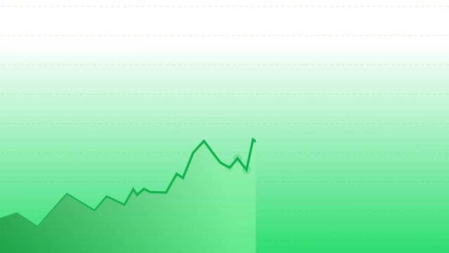Generic Market Graphic with Lines and Dots, showing an Uptrend (Clean). White Green Version