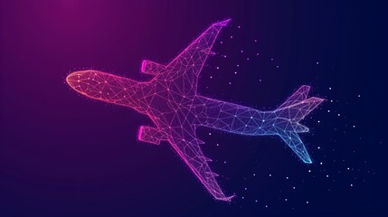 Shining holographic transport icon floating in the air as an interactive display concept