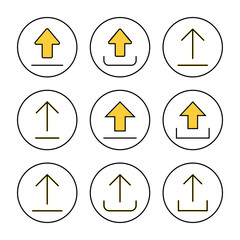 Upload icon set vector. load data sign and symbol