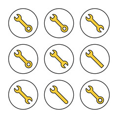 Wrench icon set vector. repair icon. tools sign and symbol