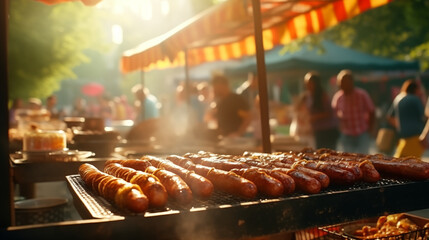 Fair, agricultural products market, street market, Agricultural Fair, street food, hotdog, sausage,