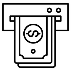 Bank Withdrawal Icon Element For Design
