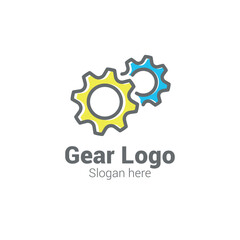 vector business logo, simple gear concept design.
