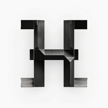 3d logo illustration of a letter H