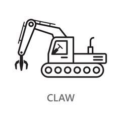 Claw icon. line vector icon on white background. high quality design element. editable linear style stroke. vector icon. 