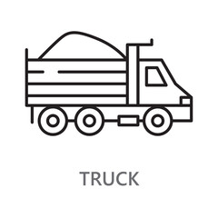 Truck icon. line vector icon on white background. high quality design element. editable linear style stroke. vector icon.