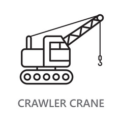 Crawler Crane icon. line vector icon on white background. high quality design element. editable linear style stroke. vector icon.