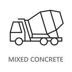 Mixed Concrete icon. line vector icon on white background. high quality design element. editable linear style stroke. vector icon.