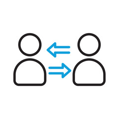 Mutual. line vector icon on white background. high quality design element. editable linear style stroke. vector icon.