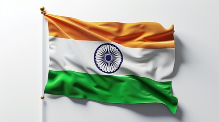 Realistic Indian Flag Fluttering - Independence Day 3D Illustration