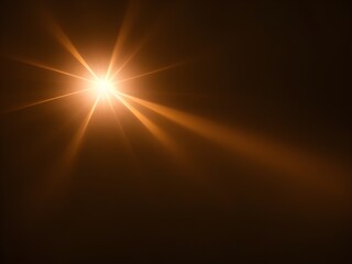 Obraz premium lens flare and rays of light isolated on black background. Generative AI