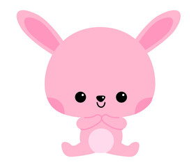 幼児向けのかわいいウサギのキャラクターイラスト
