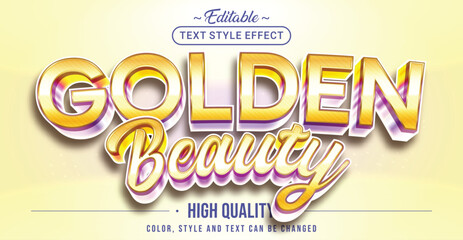Editable text style effect - Golden Beauty text style theme.