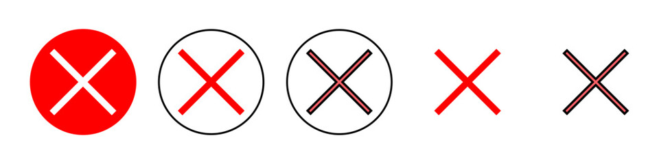 Close icon set illustration. Delete sign and symbol. cross sign