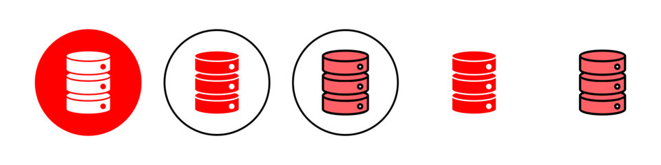 Database icon set illustration. database sign and symbol
