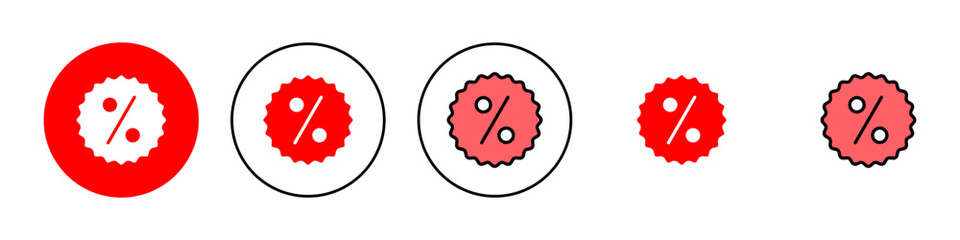 Discount icon set illustration. Discount tag sign and symbol