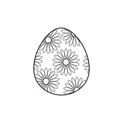 Drawn Easter egg on white background
