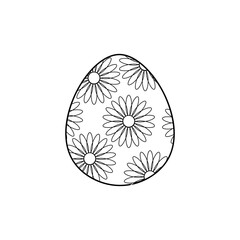 Drawn Easter egg on white background