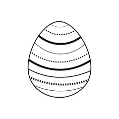 Drawn Easter egg on white background