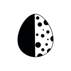 Drawn Easter egg on white background