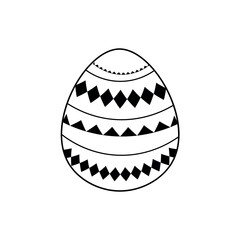 Drawn Easter egg on white background