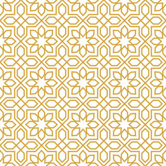 Gold Line Islamic Seamless Pattern
