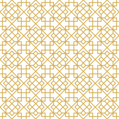 Gold Line Islamic Seamless Pattern