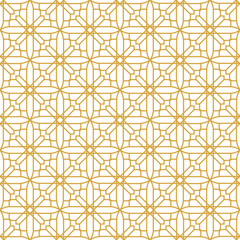 Gold Line Islamic Seamless Pattern