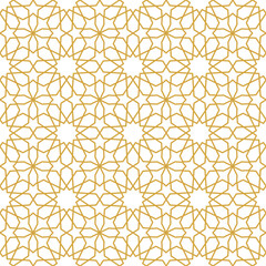 Fototapeta premium Gold Line Islamic Seamless Pattern