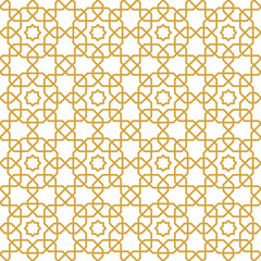 Gold Line Islamic Seamless Pattern